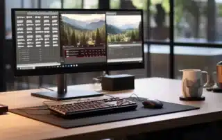 a person using ergonomic tools at their workplace to promote better health.