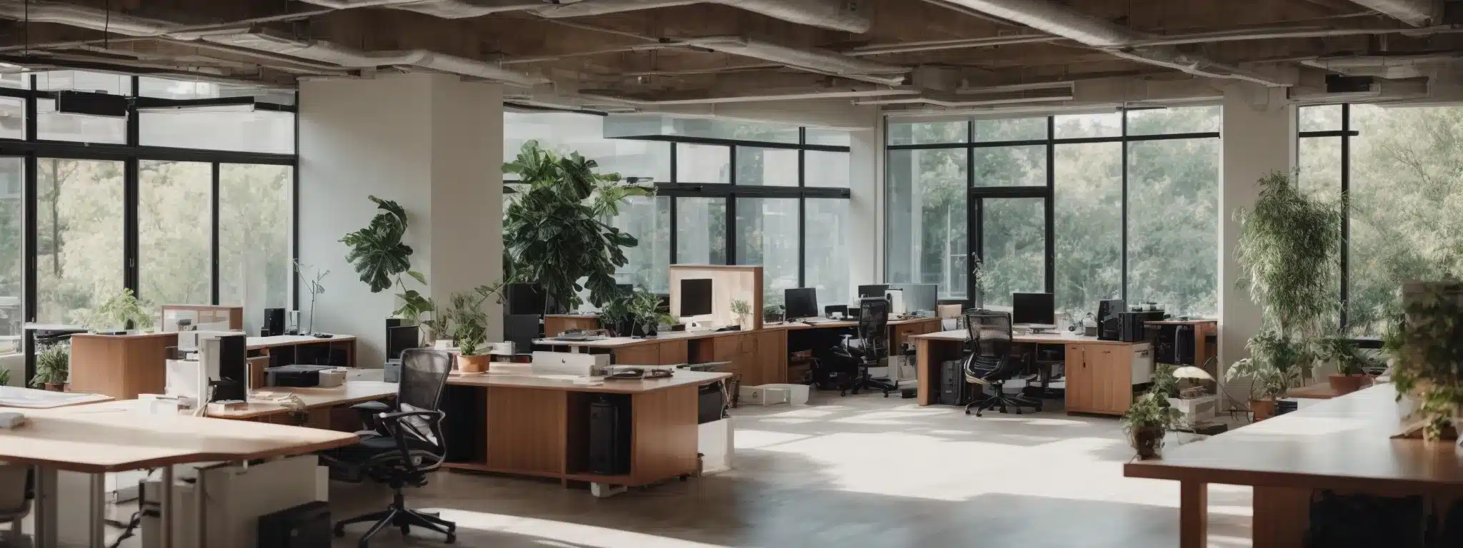 a serene office space with an area designated for relaxation and meditation.